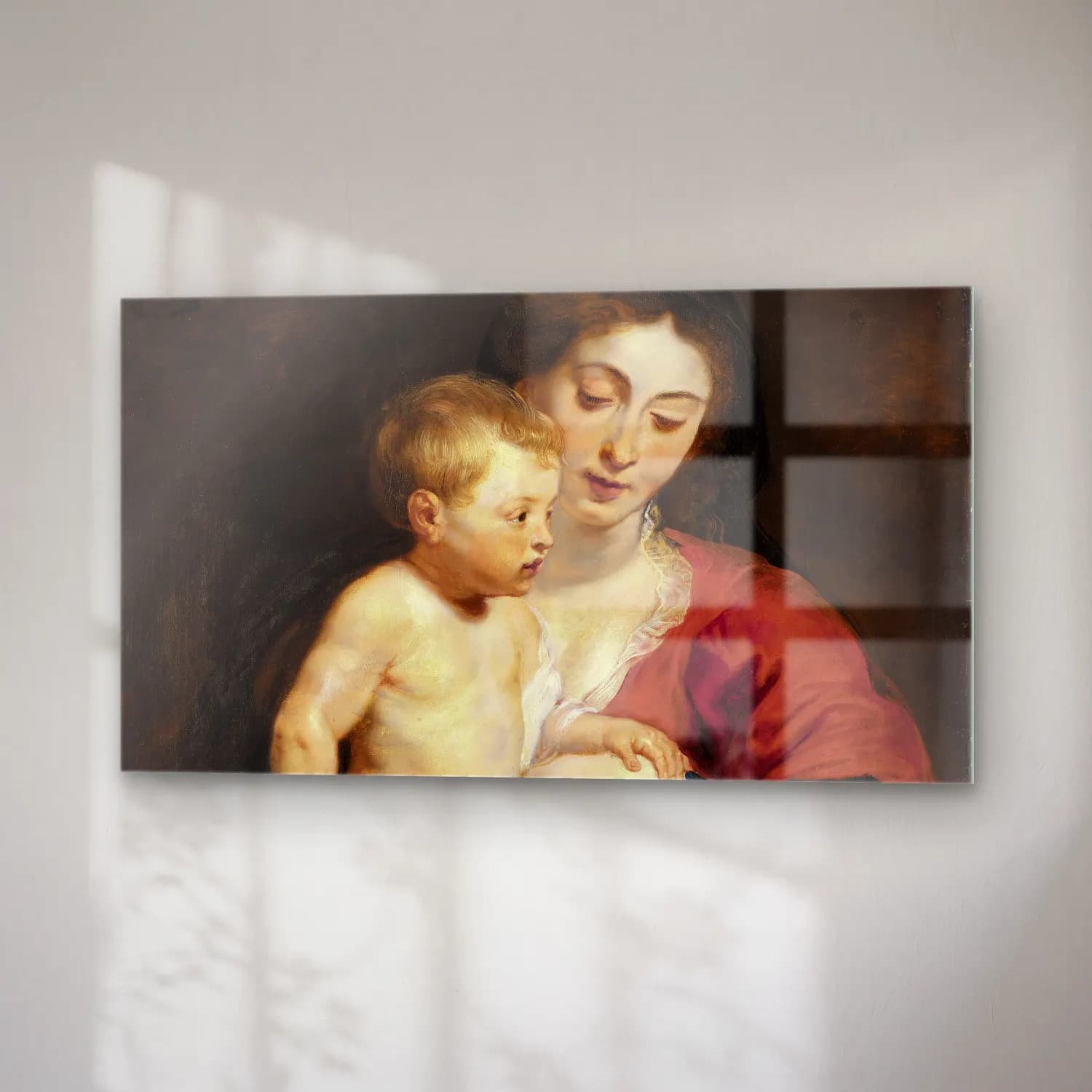 Peter Paul Rubens – Madonna and Child (ca. 1615-1618) cam tablo — sağ açıdan görünüm