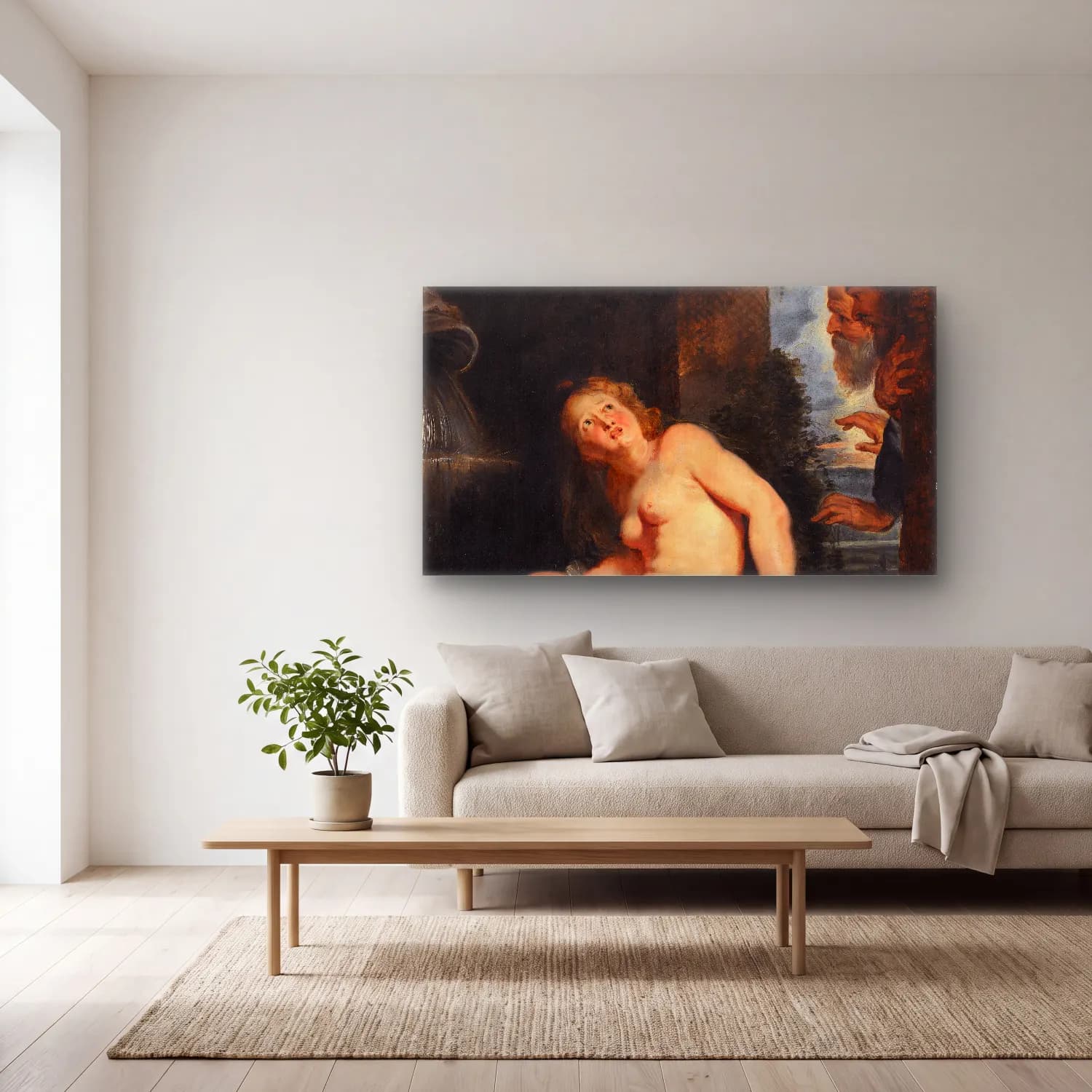 Peter Paul Rubens – Susanna and the Elders cam tablo — açık renk salonda