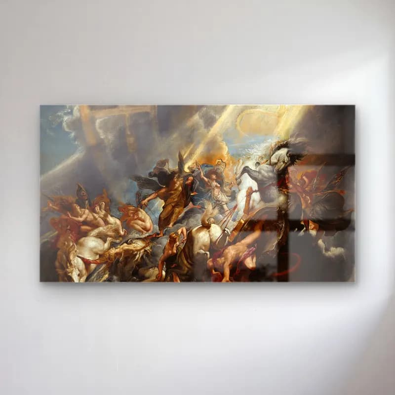 Peter Paul Rubens – The Fall of Phaeton (C. 1604-1605) cam tablo — Peter Paul Rubens – The Fall of Phaeton (C. 1604-1605) — yağlı boya savaş sahnesi