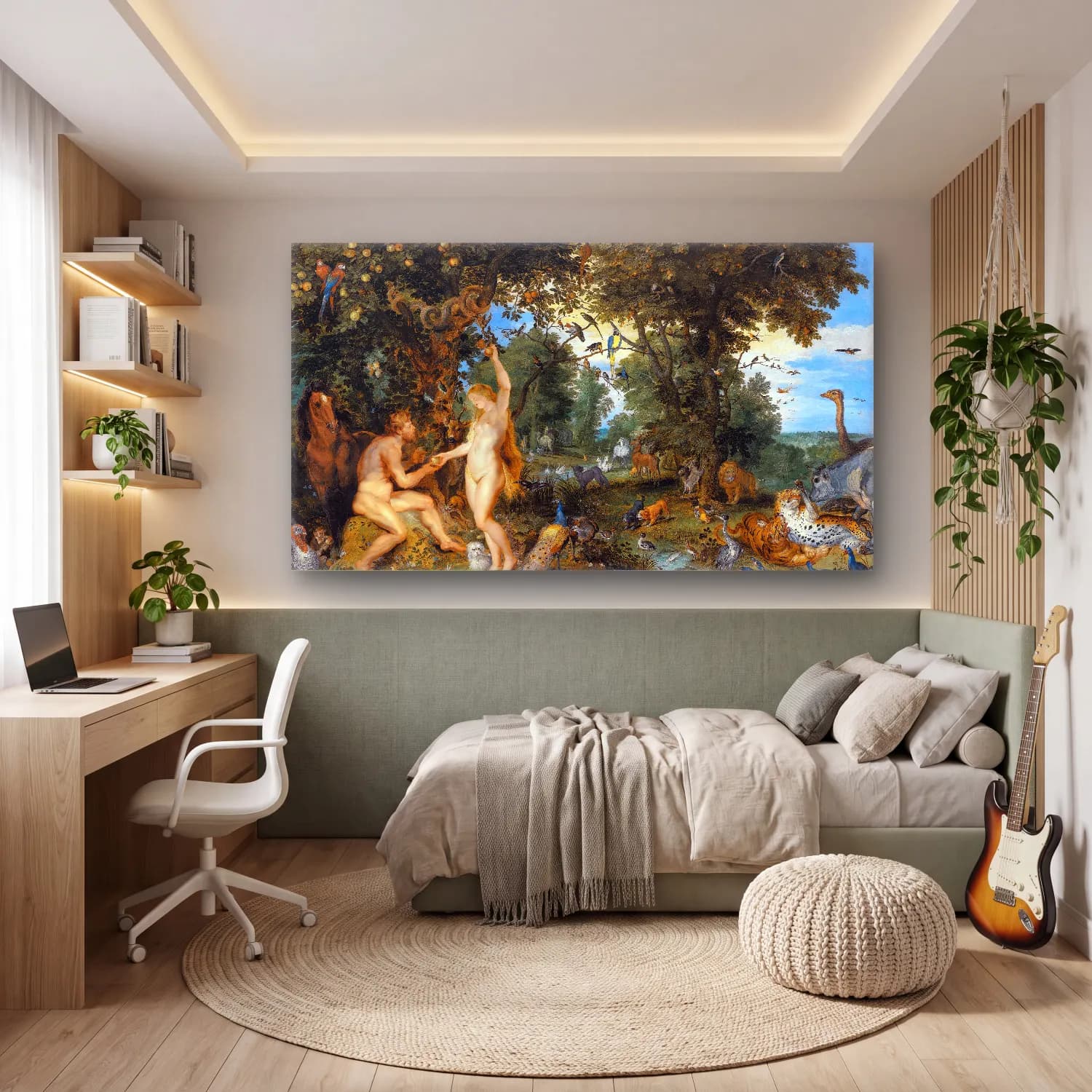 Peter Paul Rubens – The Garden of Eden with the Fall of Man cam tablo — genç odasında