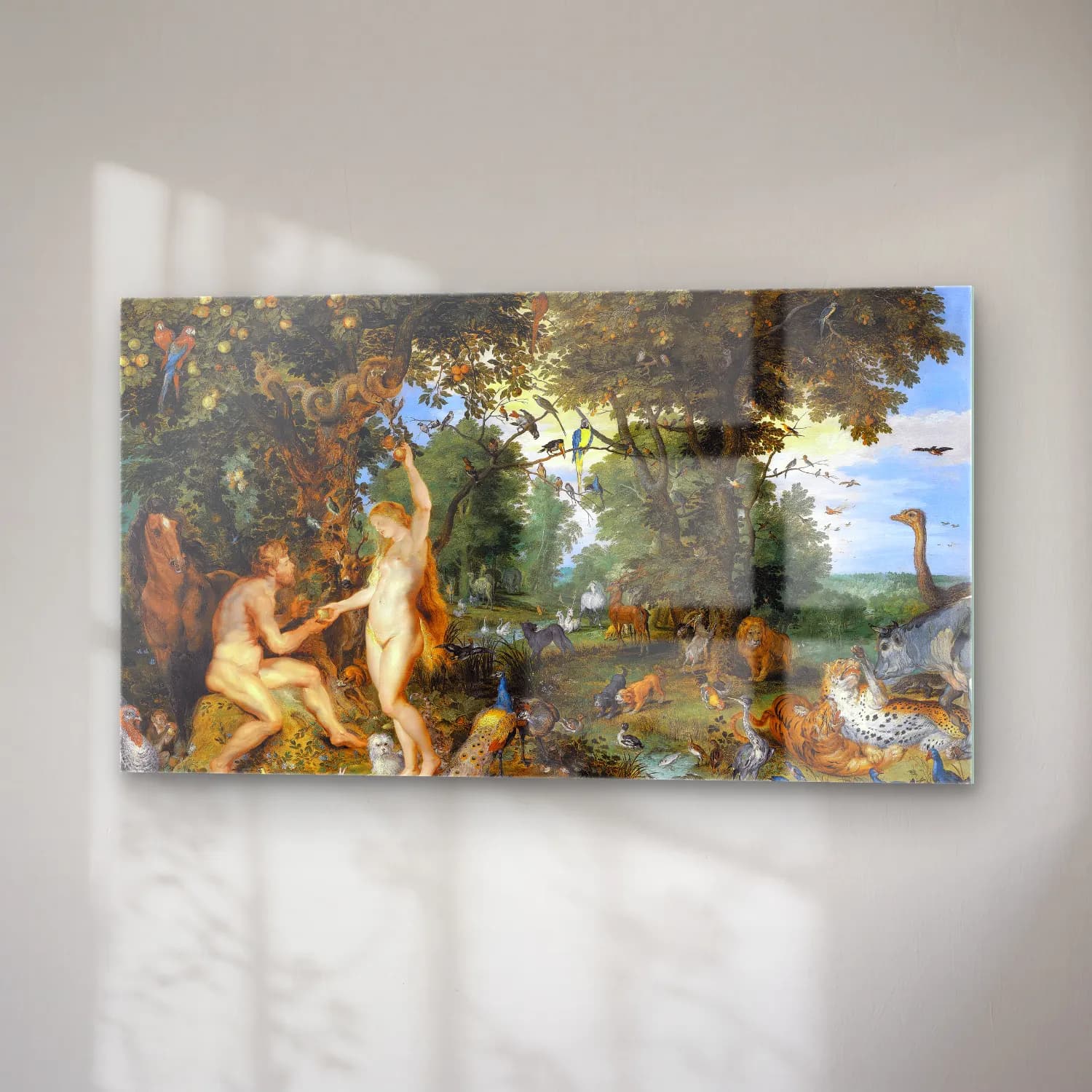 Peter Paul Rubens – The Garden of Eden with the Fall of Man cam tablo — sağ açıdan görünüm