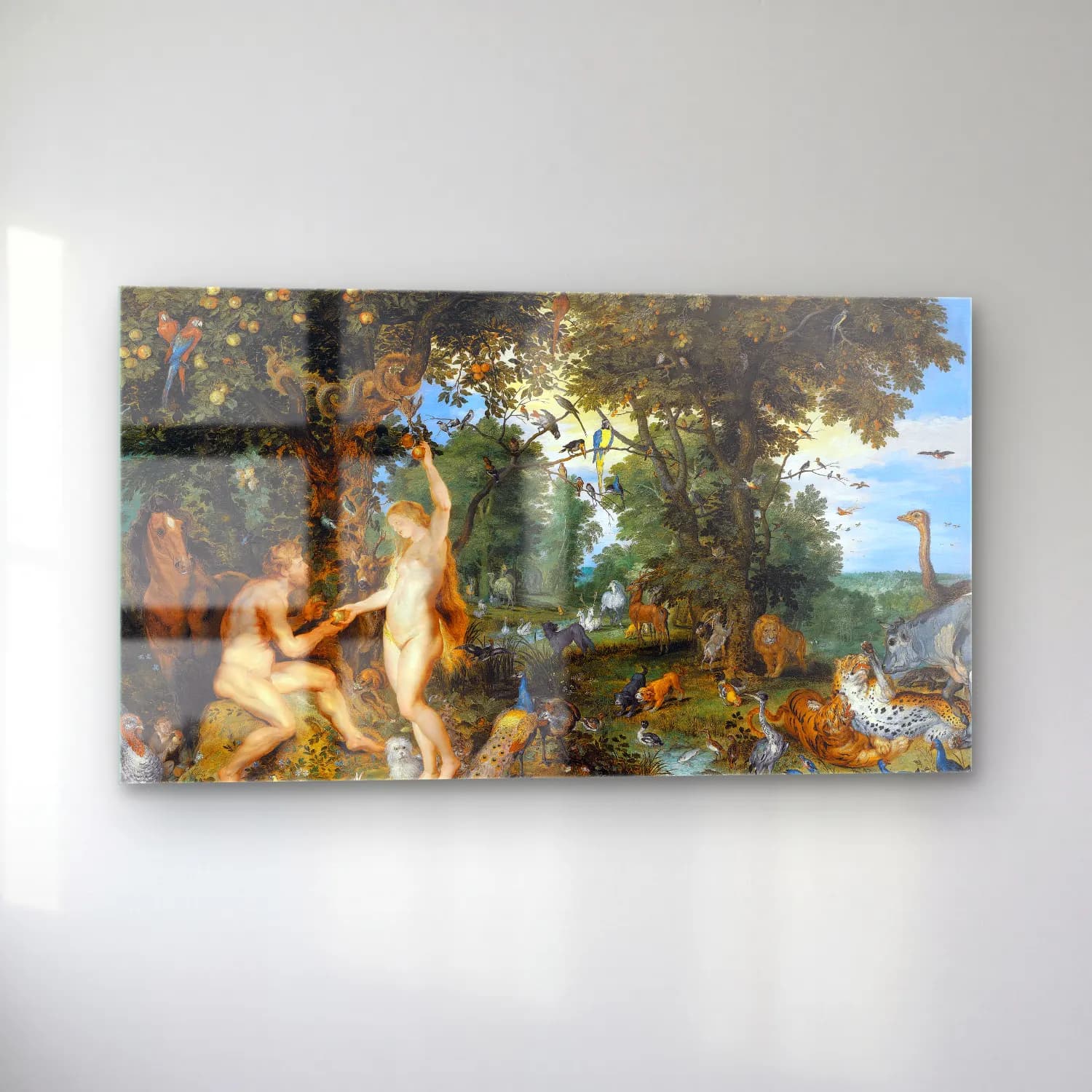 Peter Paul Rubens – The Garden of Eden with the Fall of Man cam tablo — sol açıdan görünüm