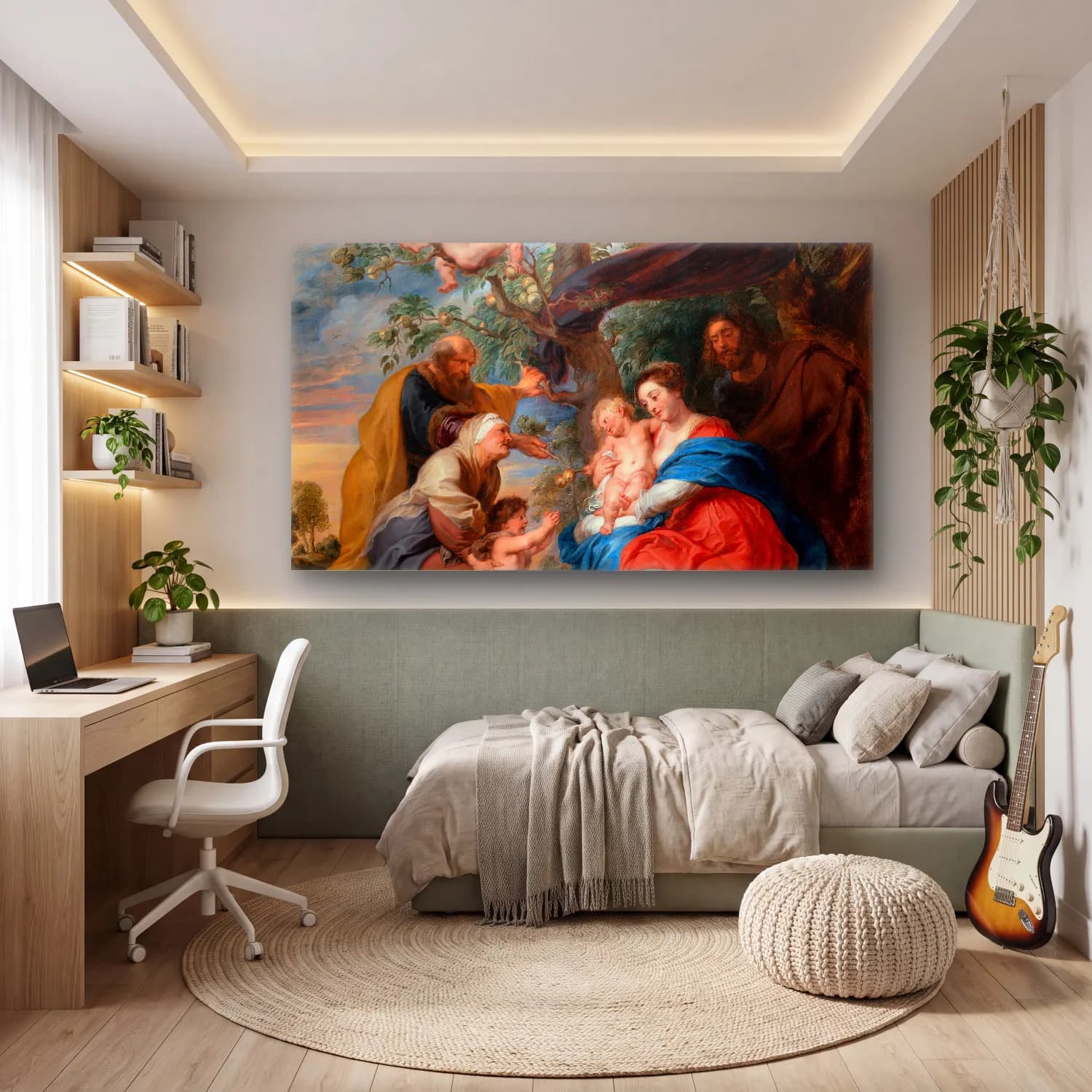 Peter Paul Rubens – The Holy Family Under An Apple Tree cam tablo — genç odasında