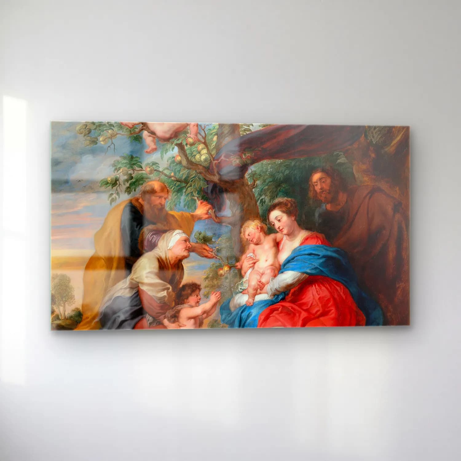 Peter Paul Rubens – The Holy Family Under An Apple Tree cam tablo — sol açıdan görünüm