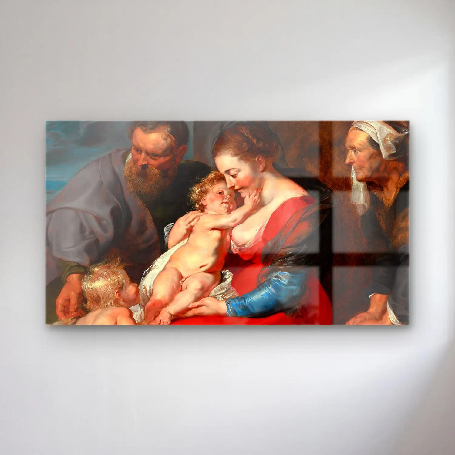 Peter Paul Rubens – The Holy Family with Saints Elizabeth and John the Baptist cam tablo — Peter Paul Rubens – The Holy Family with Saints Elizabeth and John the Baptist — yağlı boya anne ve çocuk