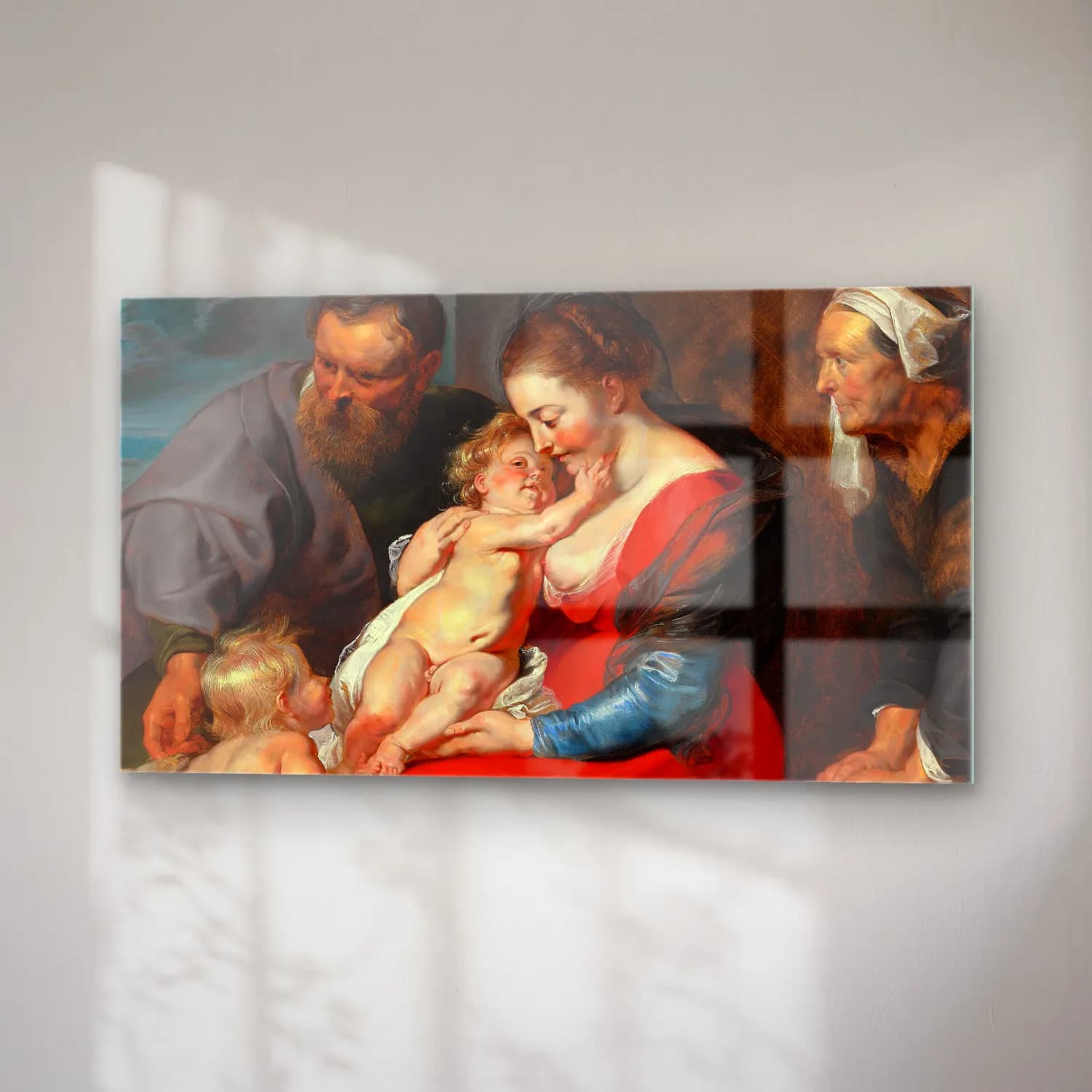 Peter Paul Rubens – The Holy Family with Saints Elizabeth and John the Baptist cam tablo — sağ açıdan görünüm