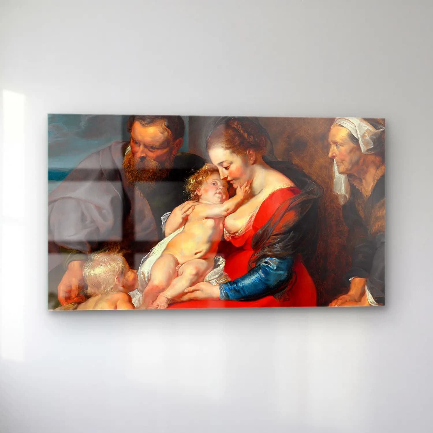 Peter Paul Rubens – The Holy Family with Saints Elizabeth and John the Baptist cam tablo — sol açıdan görünüm