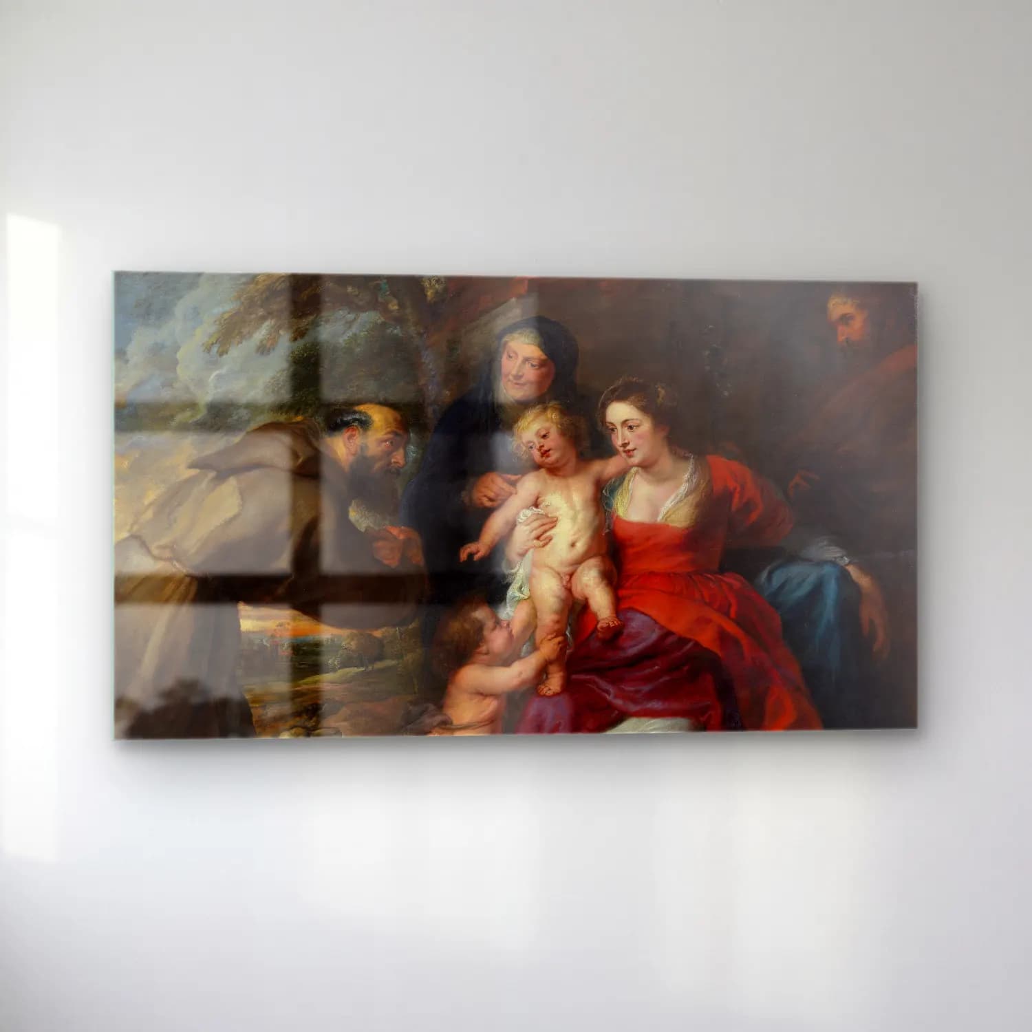 Peter Paul Rubens – The Holy Family with Saints Francis and Anne and the Infant… cam tablo — sol açıdan görünüm