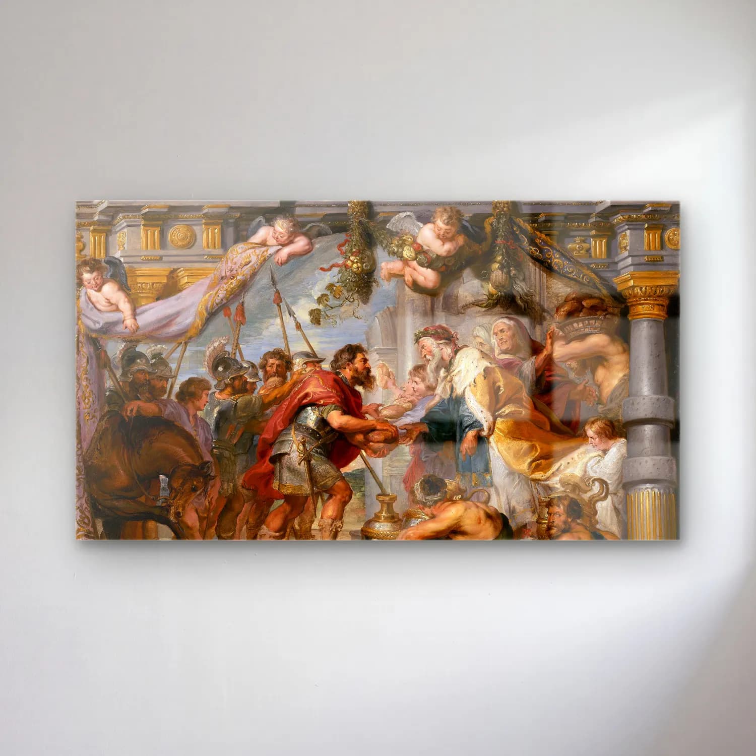 Peter Paul Rubens – The Meeting of Abraham and Melchizedek cam tablo — Peter Paul Rubens – The Meeting of Abraham and Melchizedek — yağlı boya dini sahne