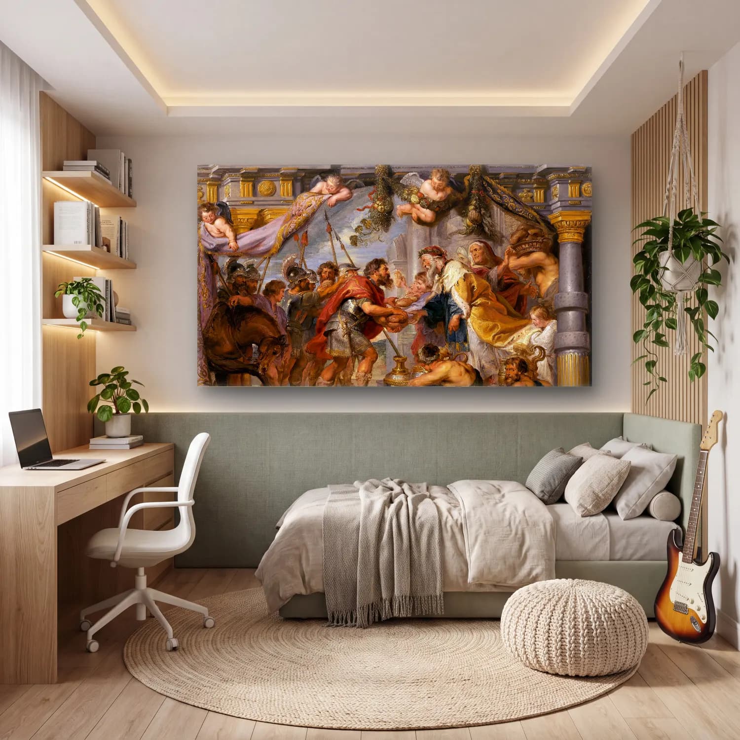 Peter Paul Rubens – The Meeting of Abraham and Melchizedek cam tablo — genç odasında