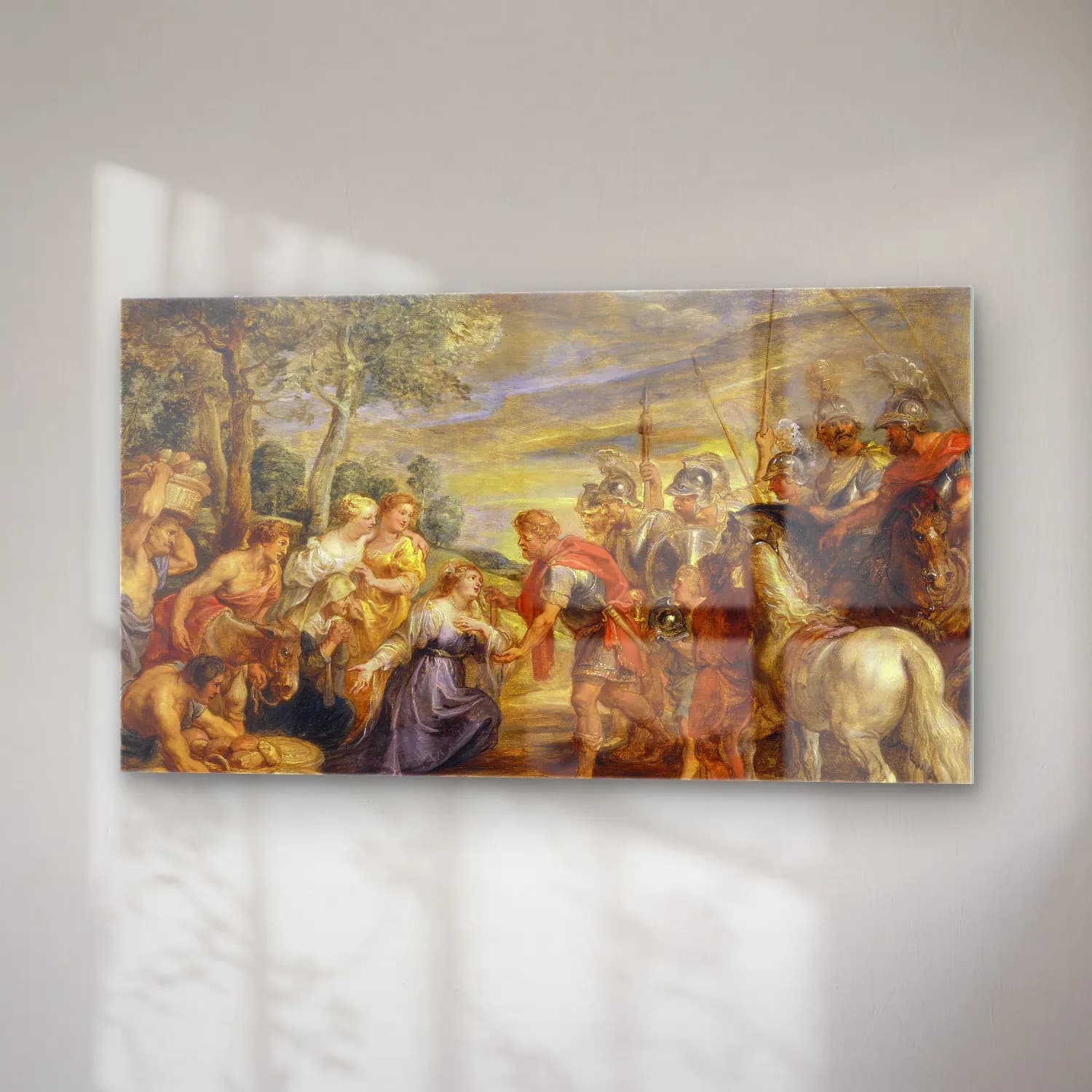 Peter Paul Rubens – The Meeting of David and Abigail cam tablo — sağ açıdan görünüm