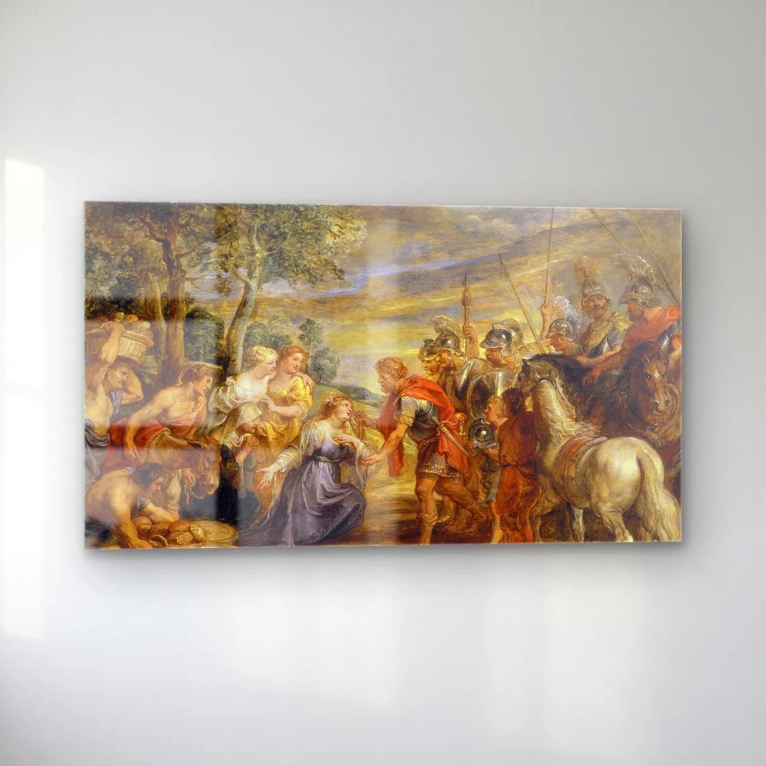 Peter Paul Rubens – The Meeting of David and Abigail cam tablo — sol açıdan görünüm