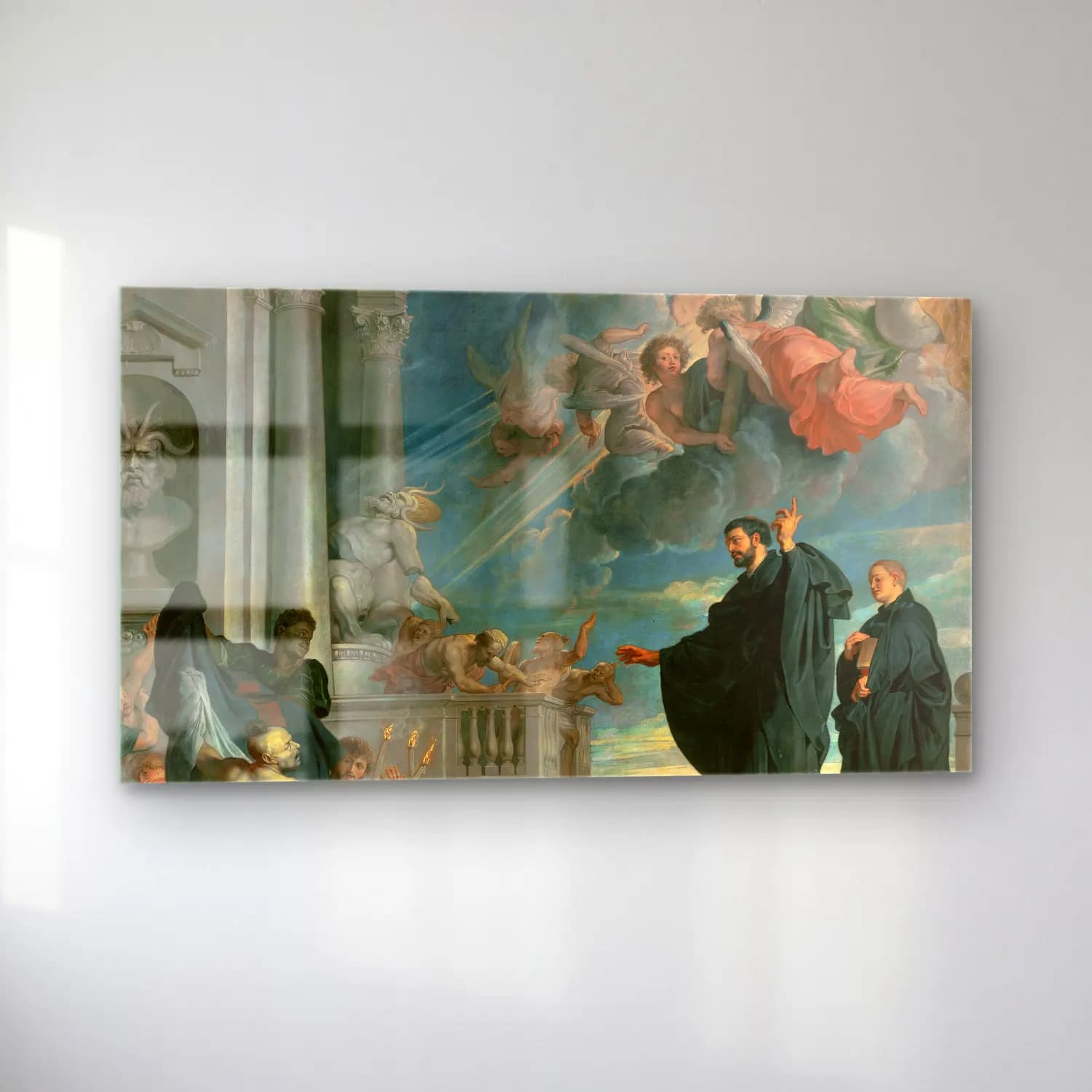 Peter Paul Rubens – The miracles of St. Francis Xavier (between 1617 and 1618) cam tablo — sol açıdan görünüm