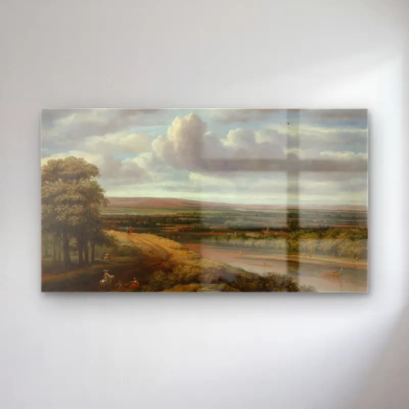Philips Koninck – An Extensive Wooded Landscape cam tablo — Philips Koninck – An Extensive Wooded Landscape — yağlı boya kırda nehir