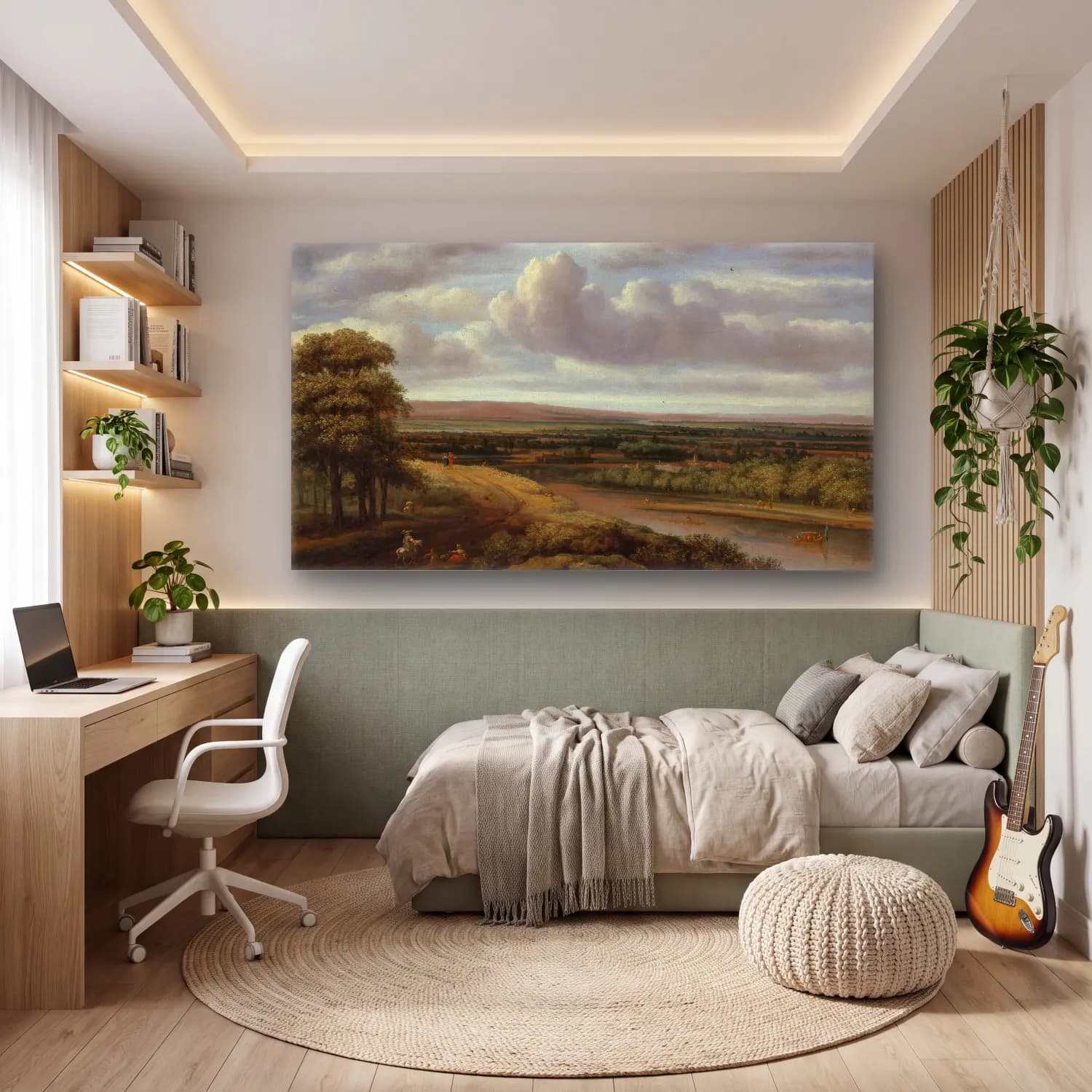 Philips Koninck – An Extensive Wooded Landscape cam tablo — genç odasında