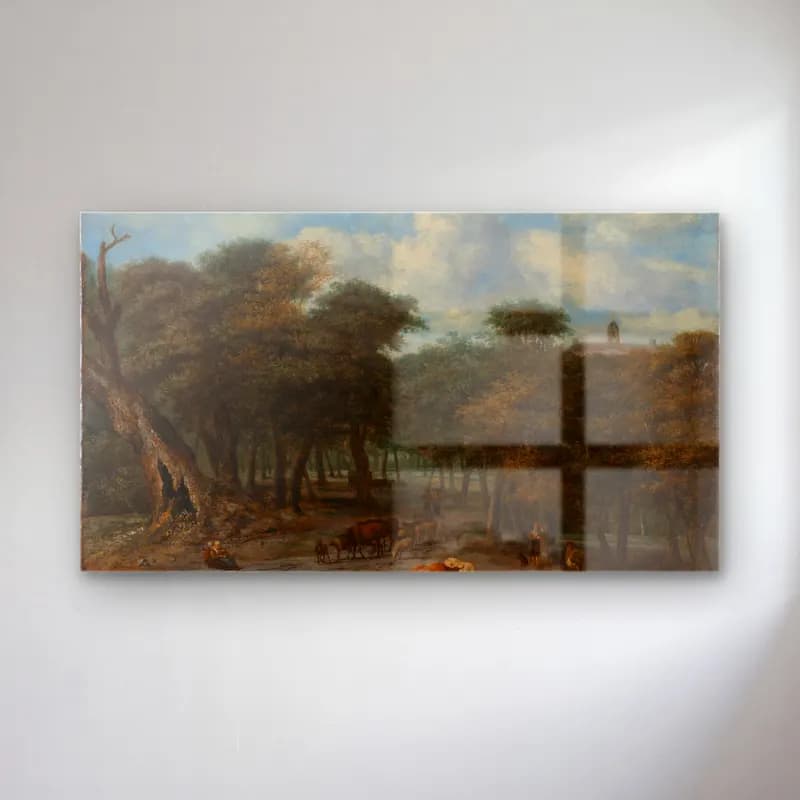 Philips Koninck – Forest Clearing with Cattle (circa 1665-1670) cam tablo — Philips Koninck – Forest Clearing with Cattle (circa 1665-1670) — yağlı boya orman