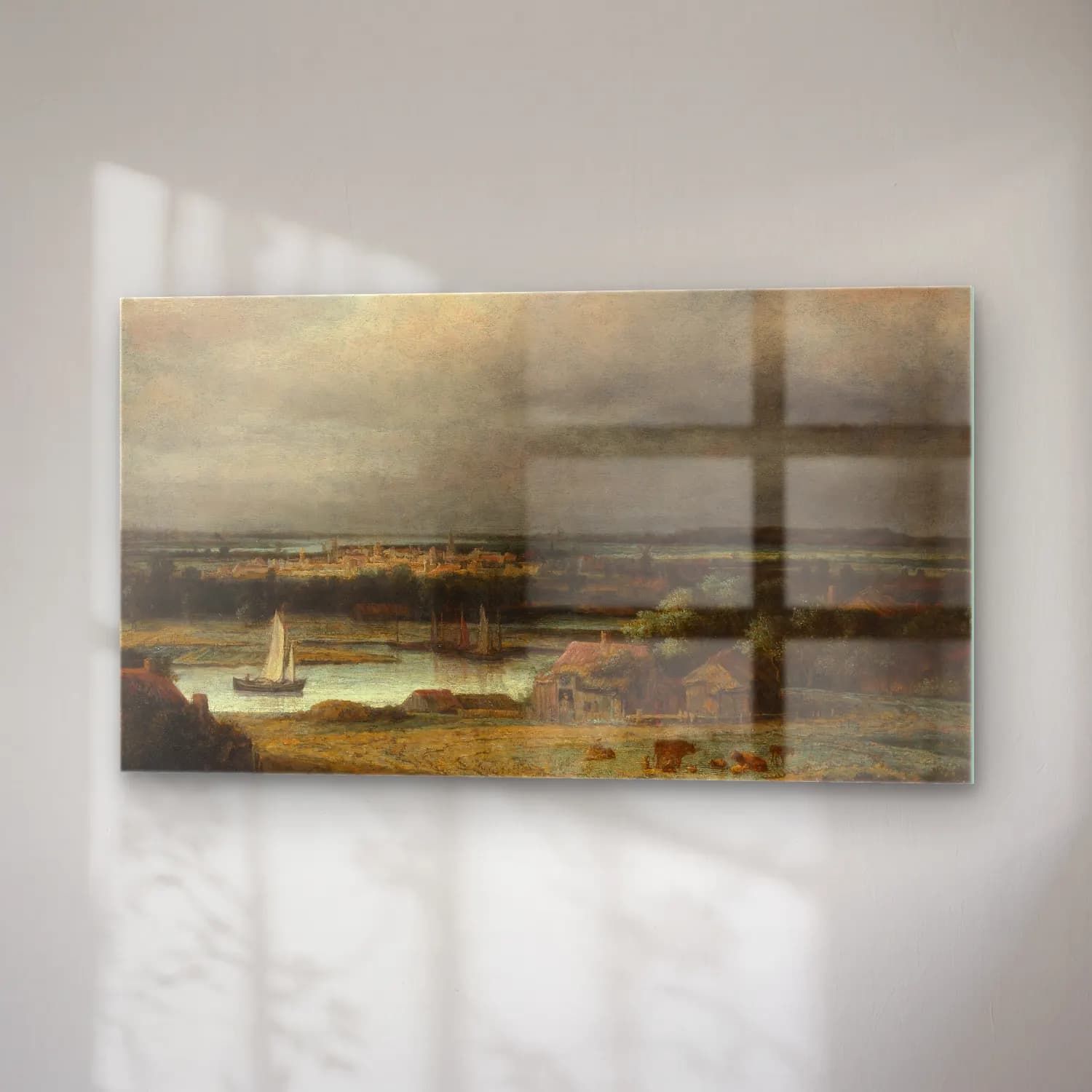 Philips Koninck – Wide River Landscape (ca. 1648–49) cam tablo — sağ açıdan görünüm