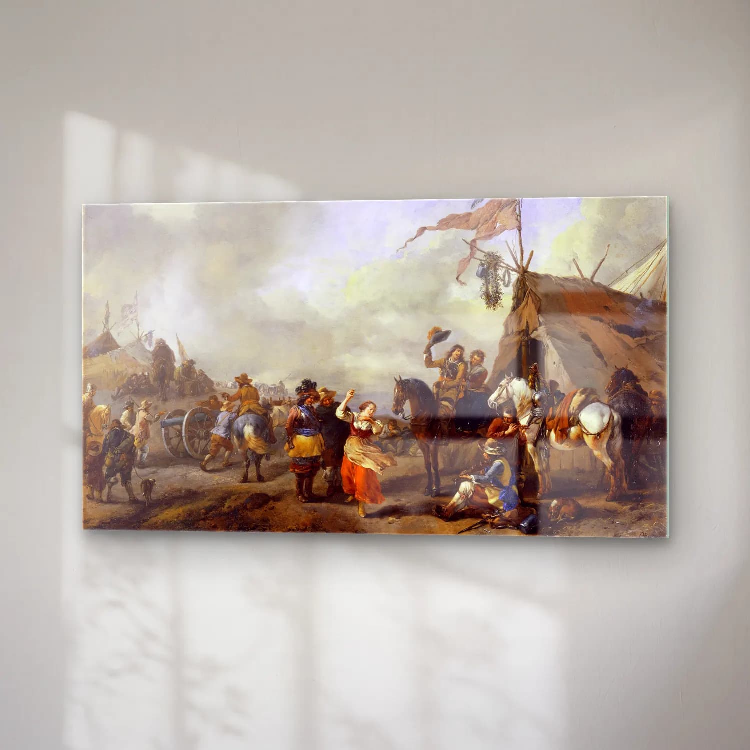 Philips Wouwerman – A Camp Scene (probably 1650s) cam tablo — sağ açıdan görünüm