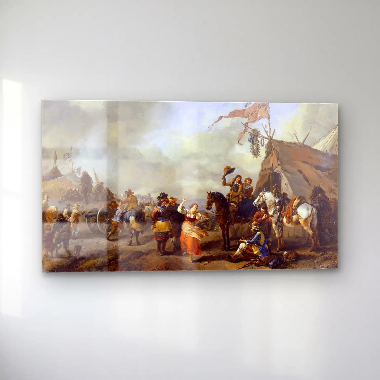 Philips Wouwerman – A Camp Scene (probably 1650s) cam tablo — sol açıdan görünüm