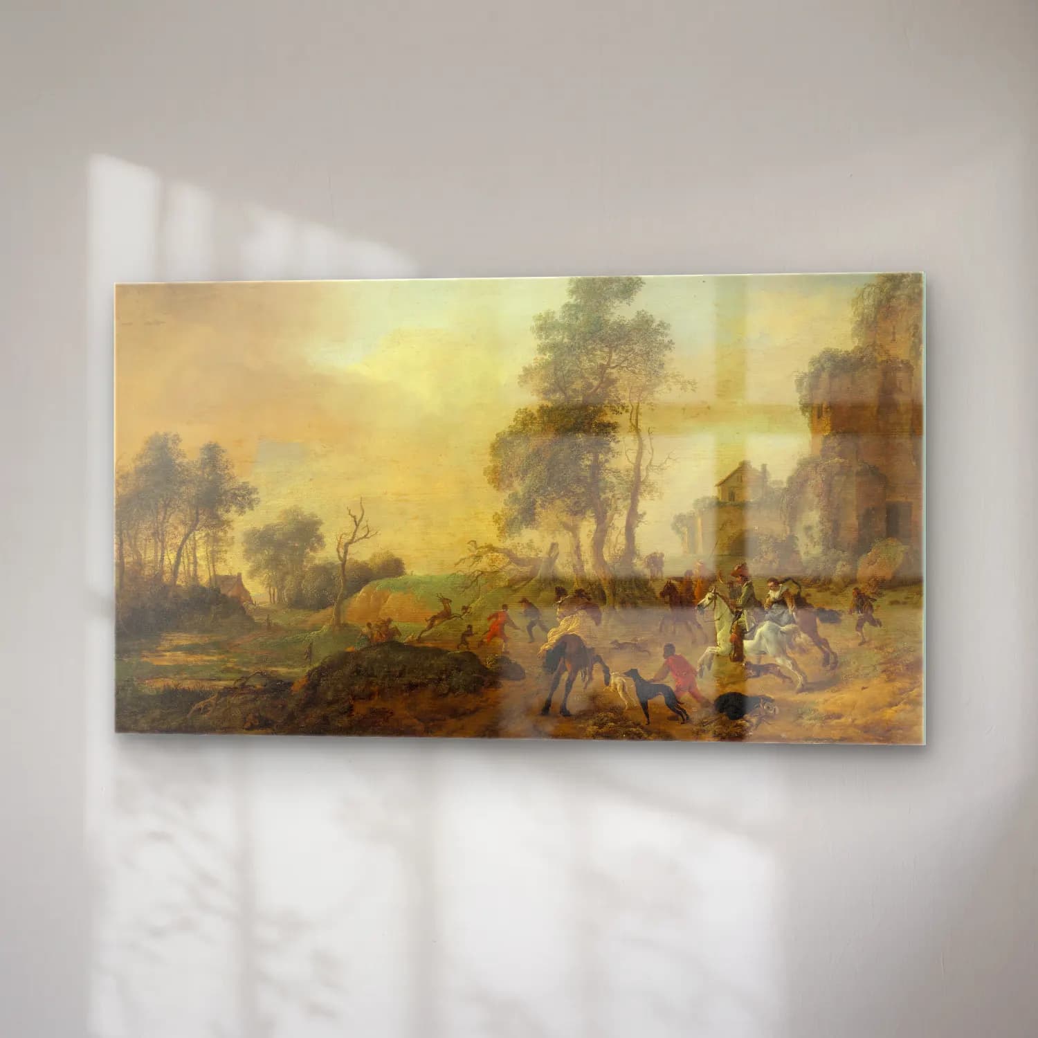 Philips Wouwerman – A stag hunt cam tablo — sağ açıdan görünüm