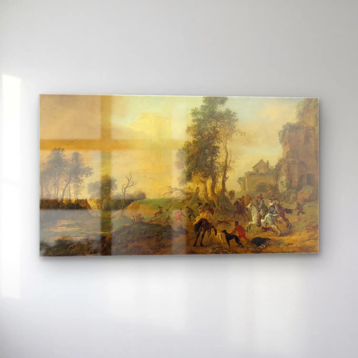 Philips Wouwerman – A stag hunt cam tablo — sol açıdan görünüm