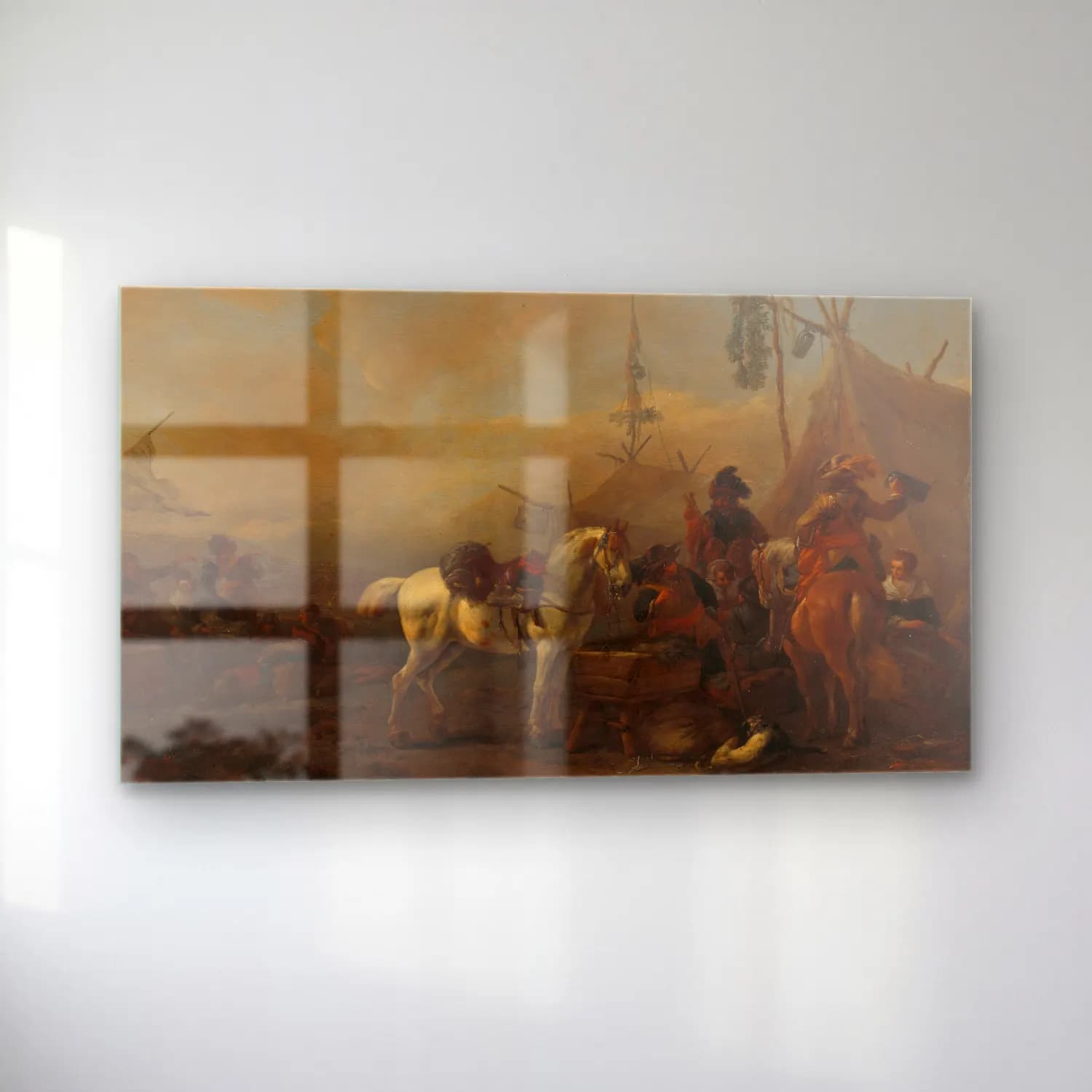 Philips Wouwerman – An Army Camp cam tablo — sol açıdan görünüm