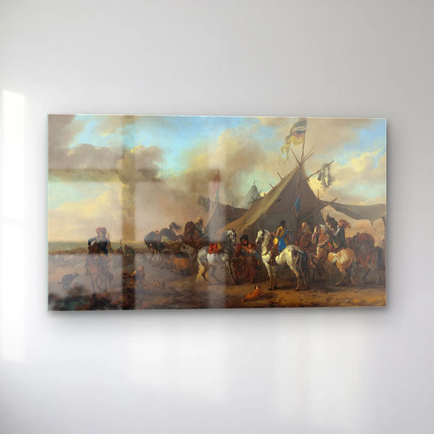 Philips Wouwerman – Army Camp cam tablo — sol açıdan görünüm