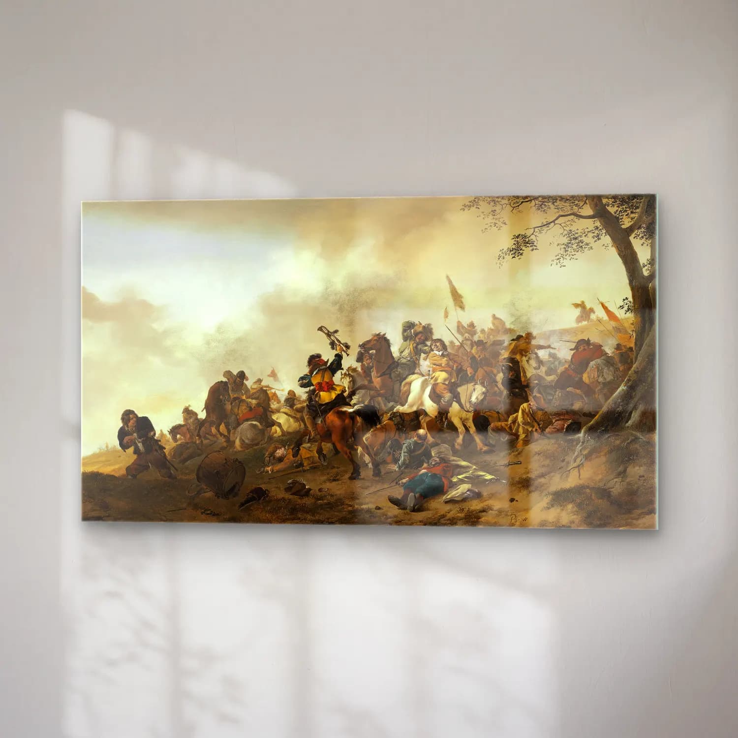 Philips Wouwerman – Battle Scene cam tablo — sağ açıdan görünüm