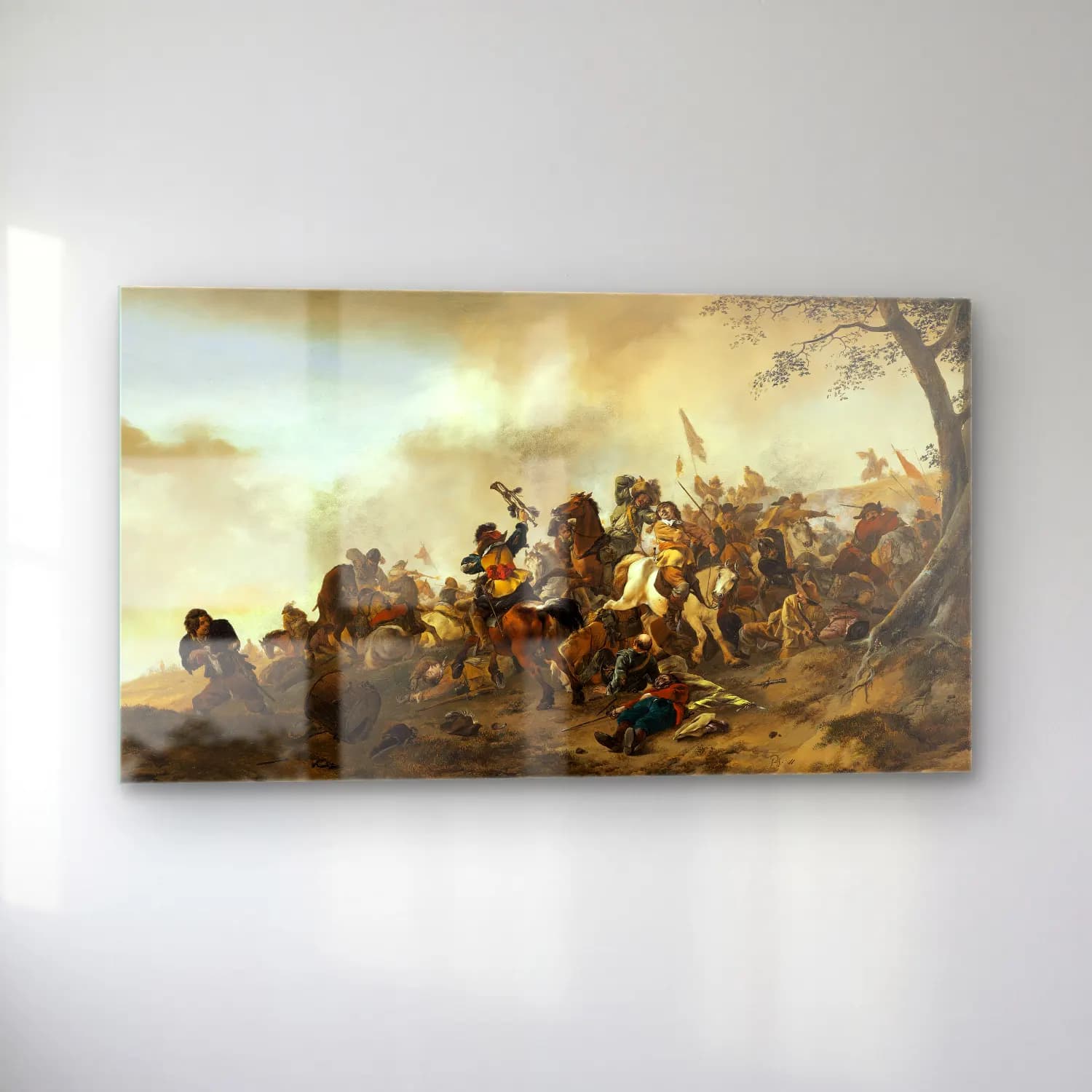 Philips Wouwerman – Battle Scene cam tablo — sol açıdan görünüm