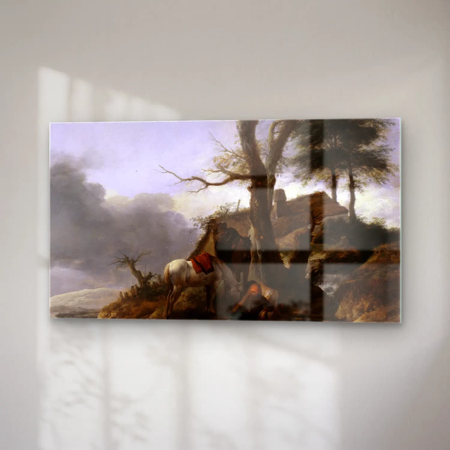 Philips Wouwerman – Halt of Travellers cam tablo — sağ açıdan görünüm