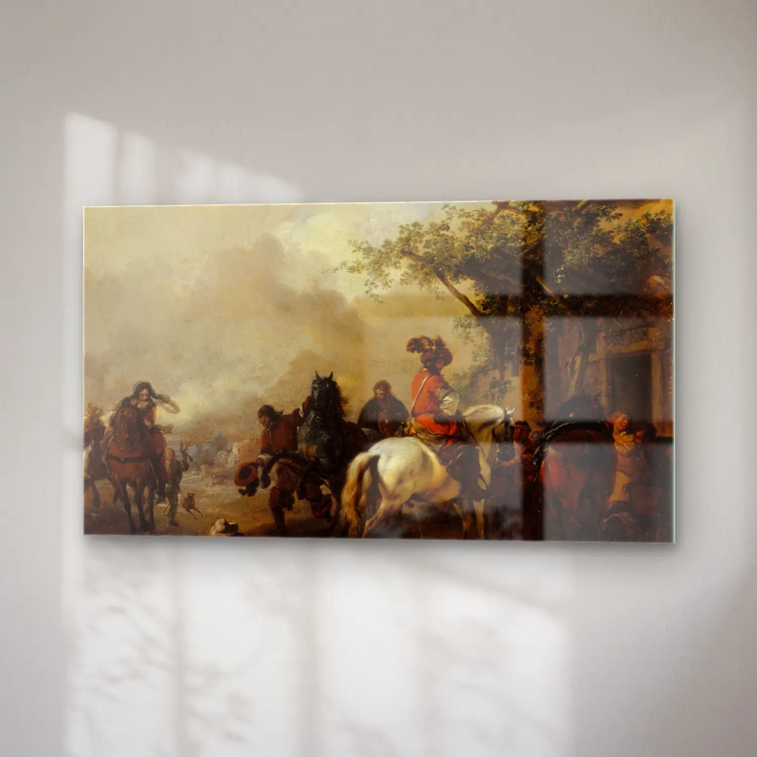 Philips Wouwerman – Halte de cavaliers cam tablo — sağ açıdan görünüm