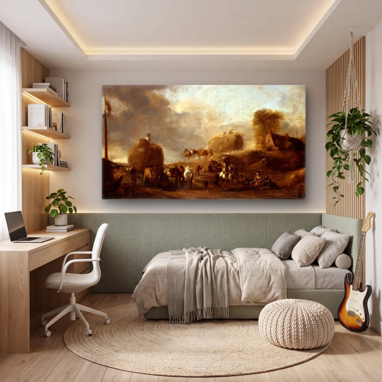 Philips Wouwerman – Hay Harvest cam tablo — genç odasında