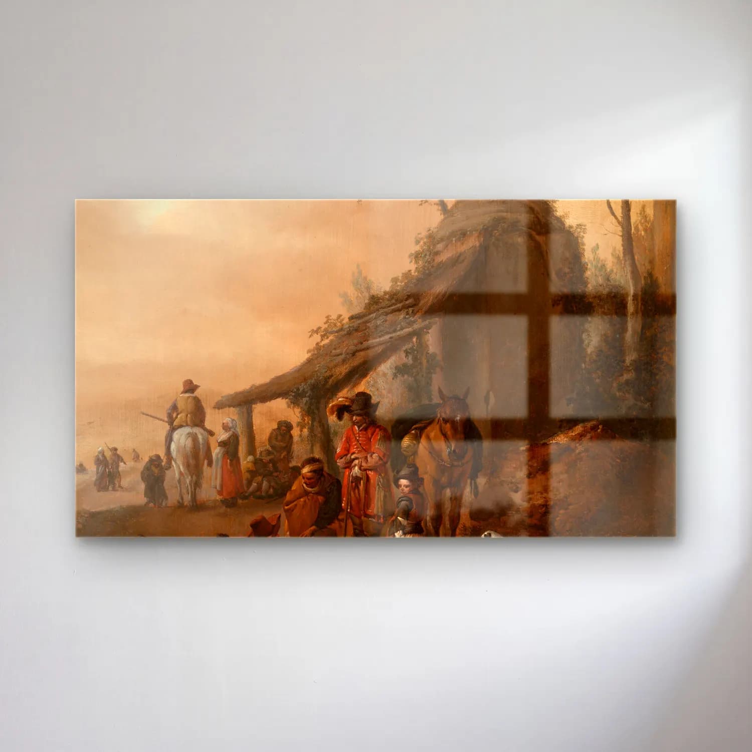 Philips Wouwerman – Horseman’s Stop cam tablo — Philips Wouwerman – Horseman’s Stop — yağlı boya dini sahne