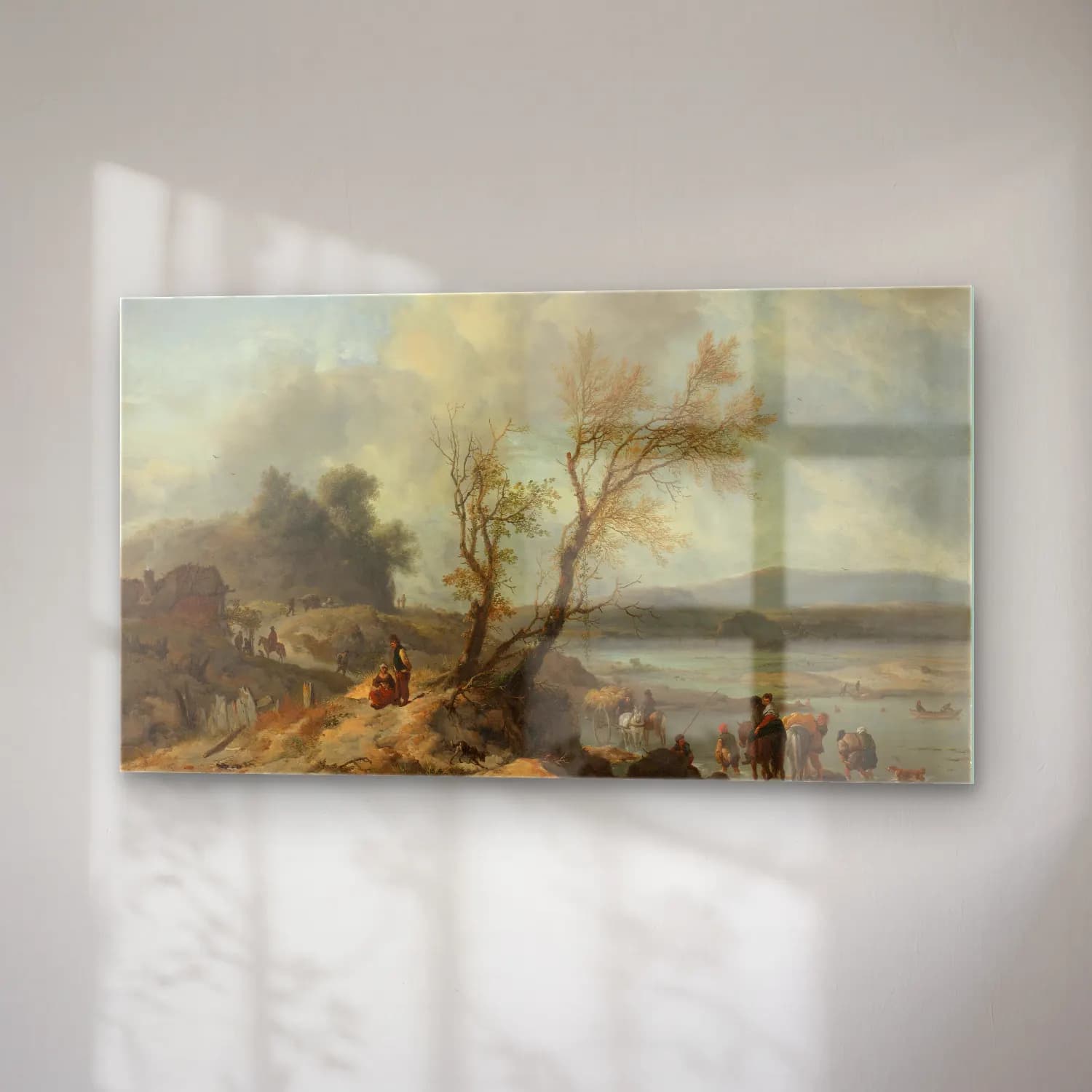 Philips Wouwerman – Landscape with Sandy Path beside a River cam tablo — sağ açıdan görünüm