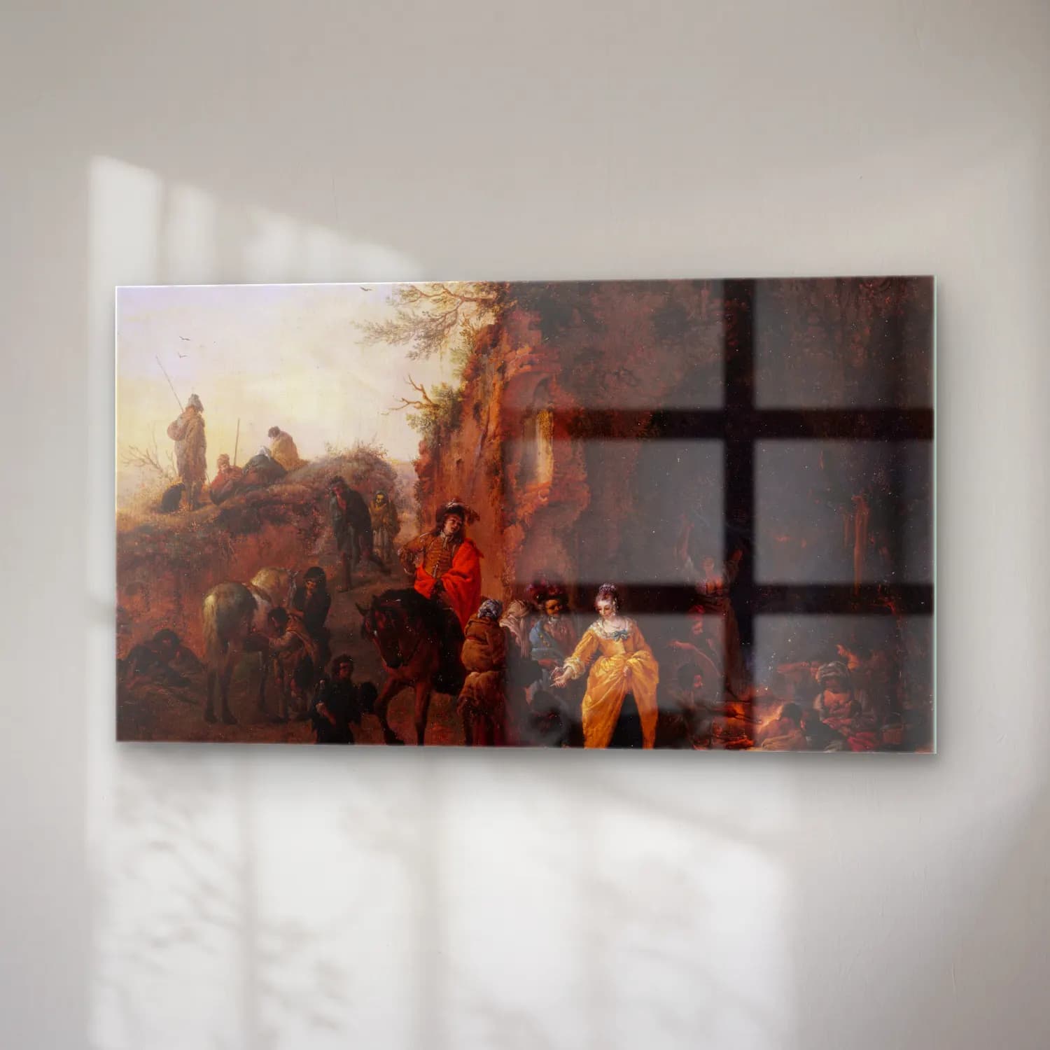Philips Wouwerman – Les Bohémiens (before 1652) cam tablo — sağ açıdan görünüm