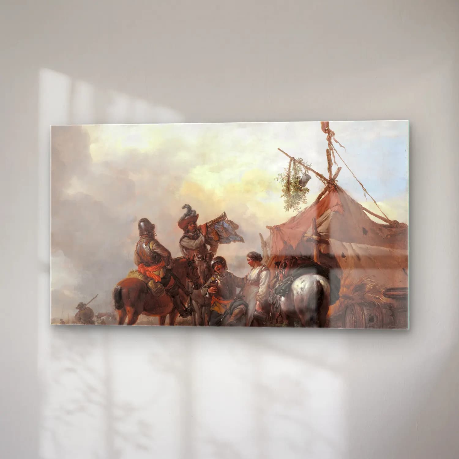 Philips Wouwerman – Soldiers Carousing with a Serving Woman outside a Tent (ca.… cam tablo — sağ açıdan görünüm