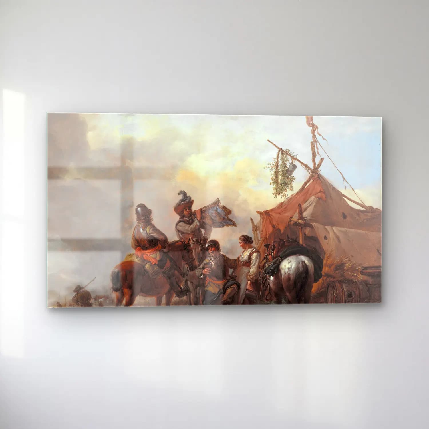 Philips Wouwerman – Soldiers Carousing with a Serving Woman outside a Tent (ca.… cam tablo — sol açıdan görünüm