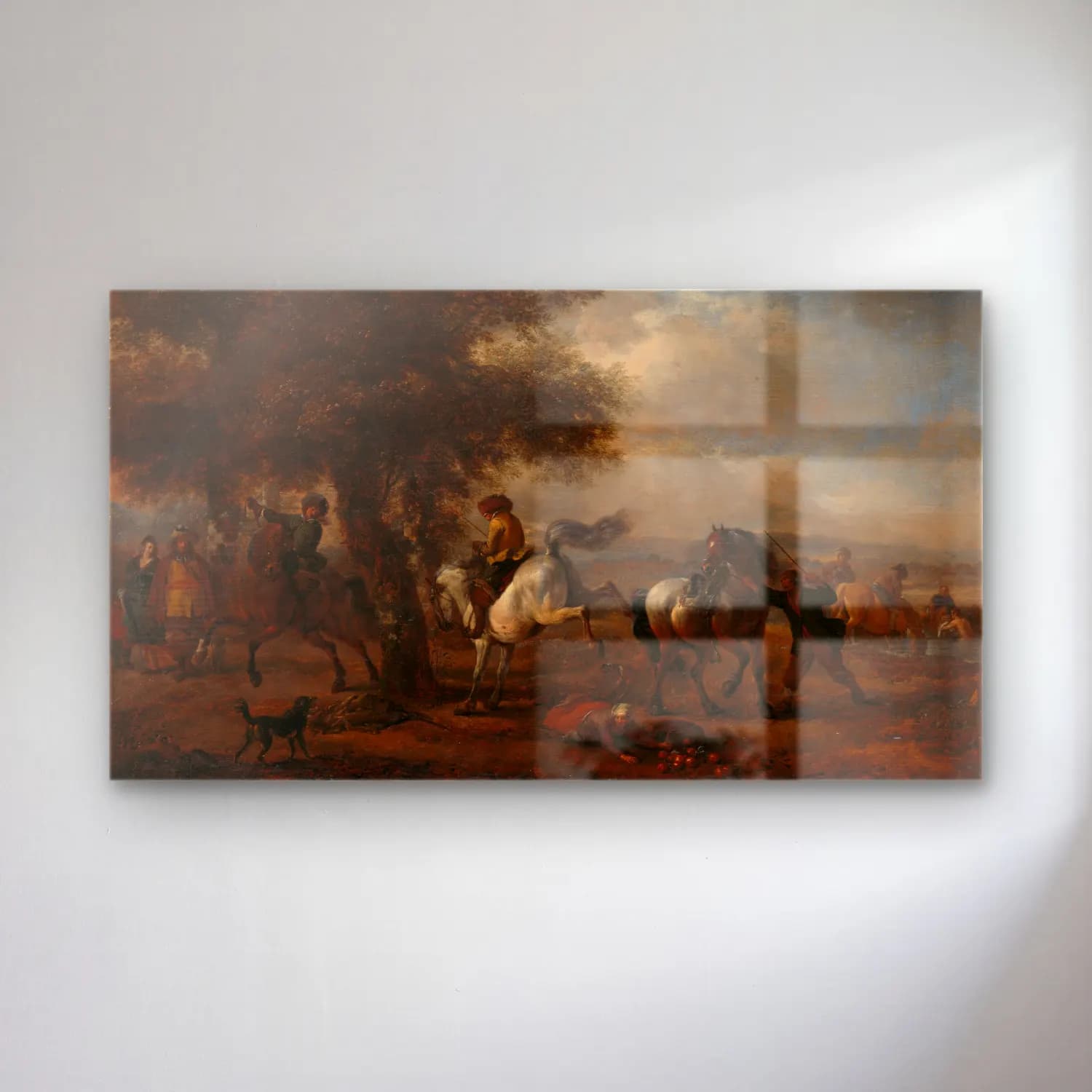 Philips Wouwerman – The Bucking Grey cam tablo — Philips Wouwerman – The Bucking Grey — yağlı boya savaş sahnesi
