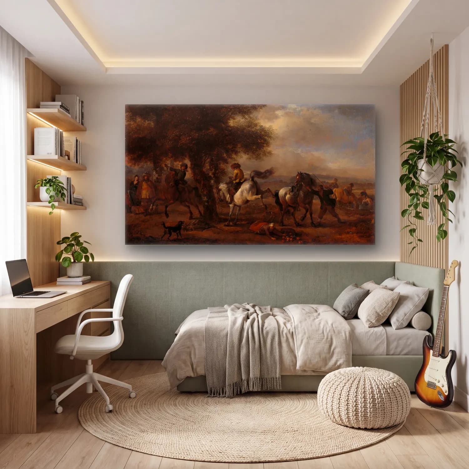 Philips Wouwerman – The Bucking Grey cam tablo — genç odasında