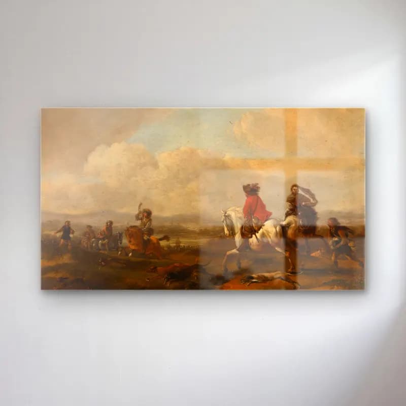 Philips Wouwerman – The Drive cam tablo — Philips Wouwerman – The Drive — yağlı boya savaş sahnesi
