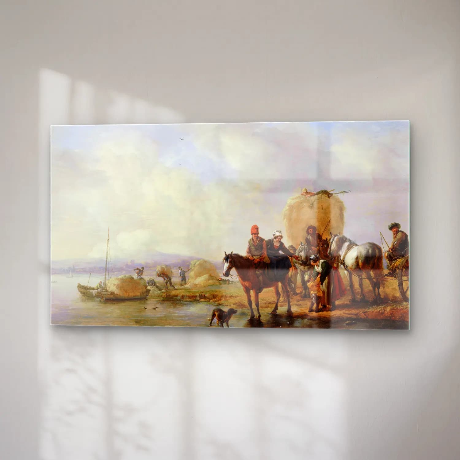 Philips Wouwerman – The Hay Wagon (after c. 1650) cam tablo — sağ açıdan görünüm