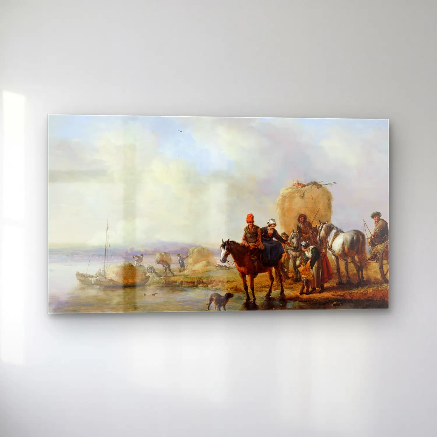 Philips Wouwerman – The Hay Wagon (after c. 1650) cam tablo — sol açıdan görünüm