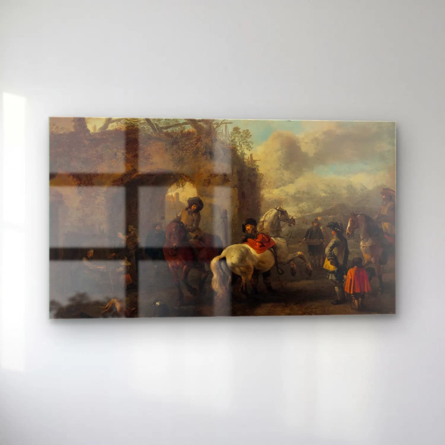 Philips Wouwerman – The Riding School No. 4 cam tablo — sol açıdan görünüm