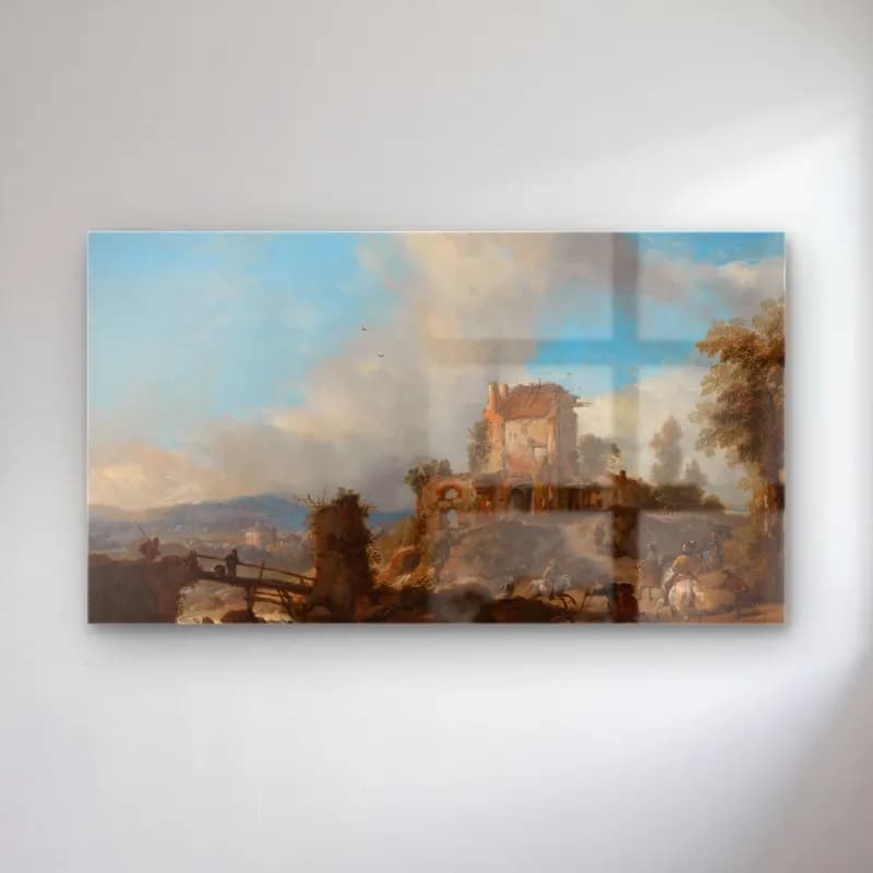Philips Wouwerman – The Stag Hunt cam tablo — Philips Wouwerman – The Stag Hunt — yağlı boya antik kalıntılar