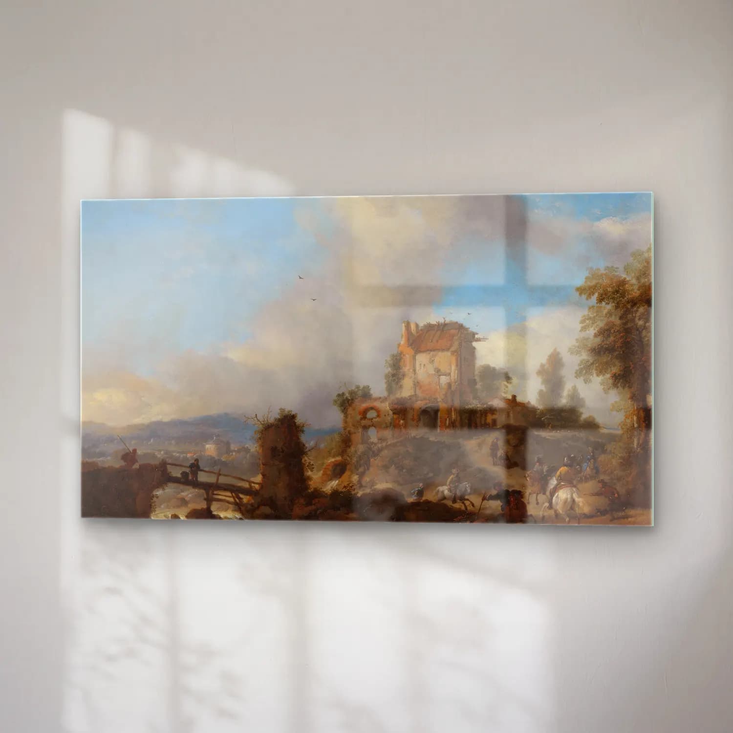Philips Wouwerman – The Stag Hunt cam tablo — sağ açıdan görünüm