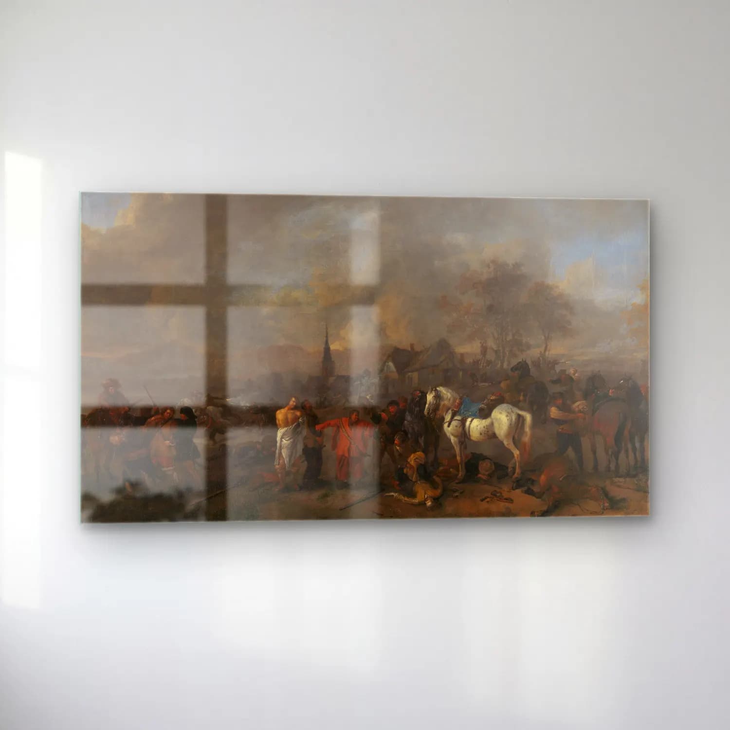 Philips Wouwerman – The Victory of the Peasants cam tablo — sol açıdan görünüm
