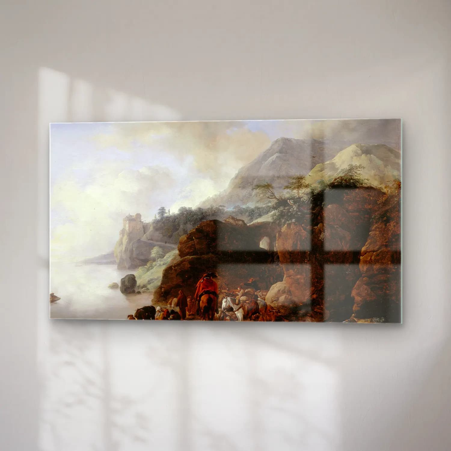 Philips Wouwerman – Travelers Awaiting a Ferry cam tablo — sağ açıdan görünüm