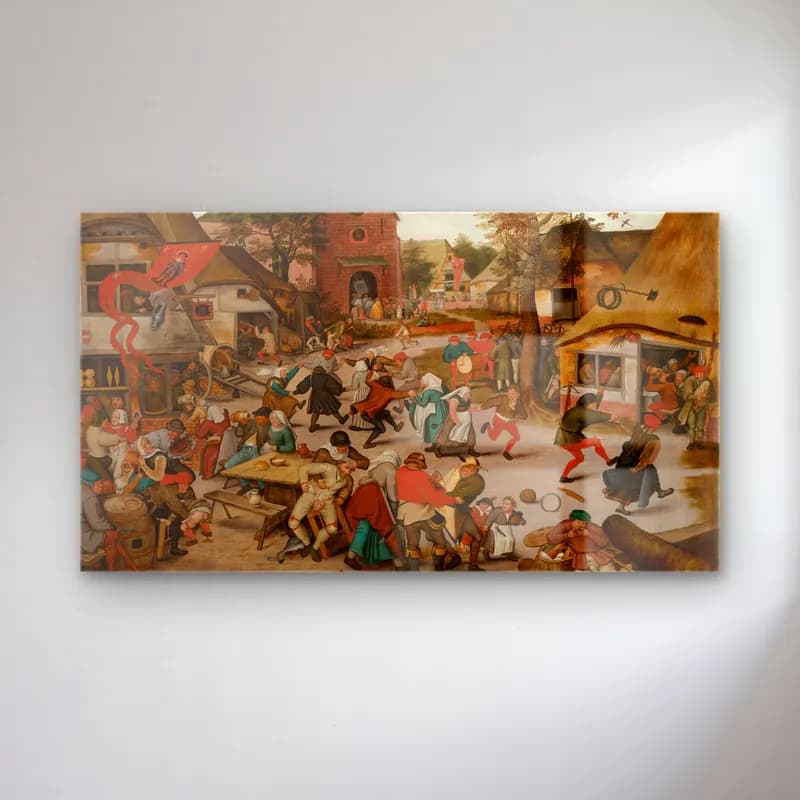 Pieter Brueghel The Younger – Kermis of Saint George cam tablo — Pieter Brueghel The Younger – Kermis of Saint George — yağlı boya savaş sahnesi