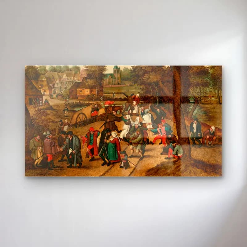 Pieter Brueghel The Younger – La trappe aux oiseaux cam tablo — Pieter Brueghel The Younger – La trappe aux oiseaux — yağlı boya savaş sahnesi
