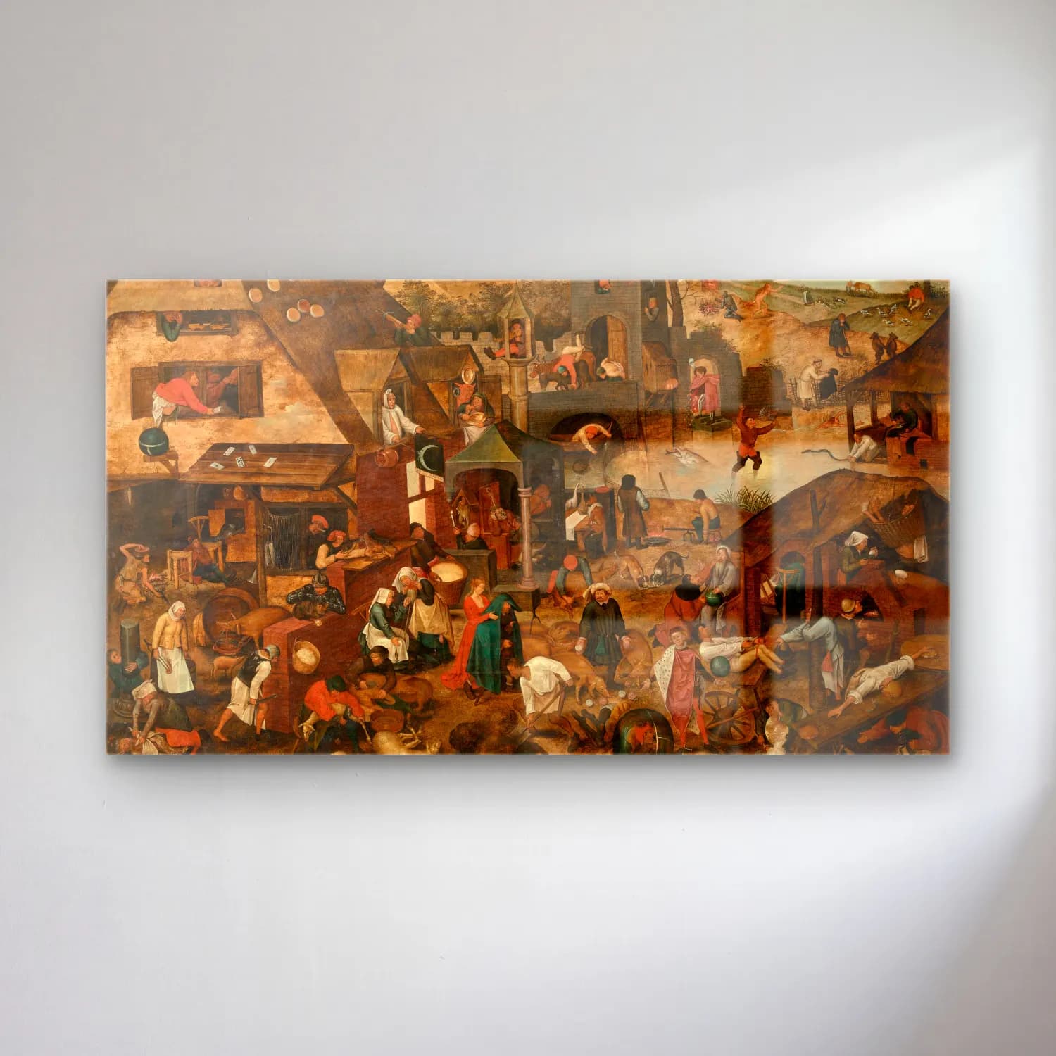 Pieter Brueghel The Younger – Proverbs cam tablo — Pieter Brueghel The Younger – Proverbs — yağlı boya dini sahne